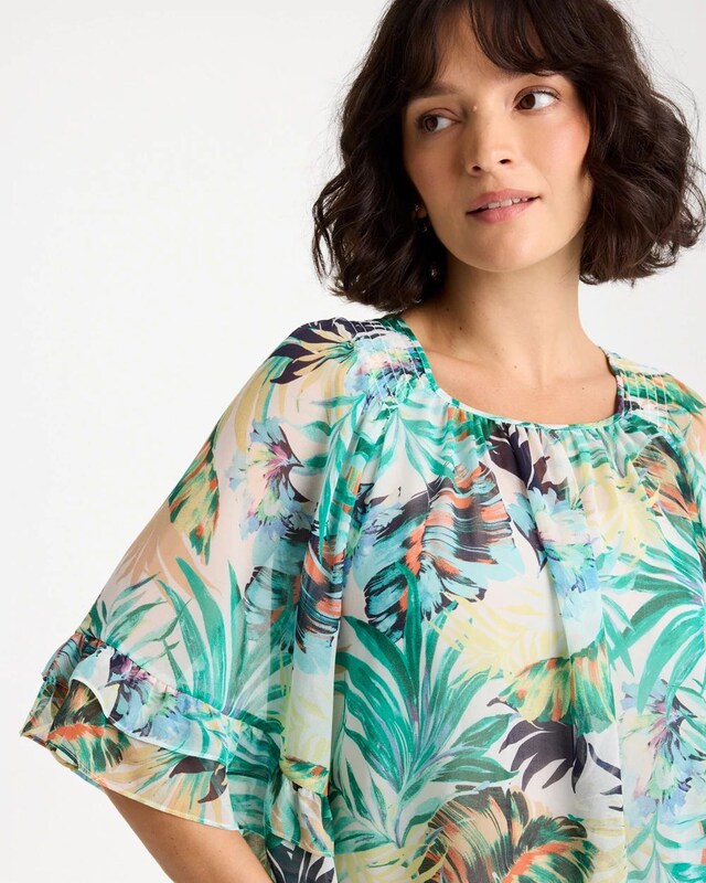 Printed Georgette Swing Blouse - image 4